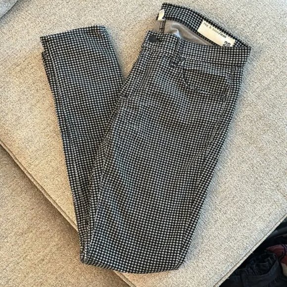 rag & bone Pants - Rag & Bone Low Rise Houndstooth Slim Pants in Size 28